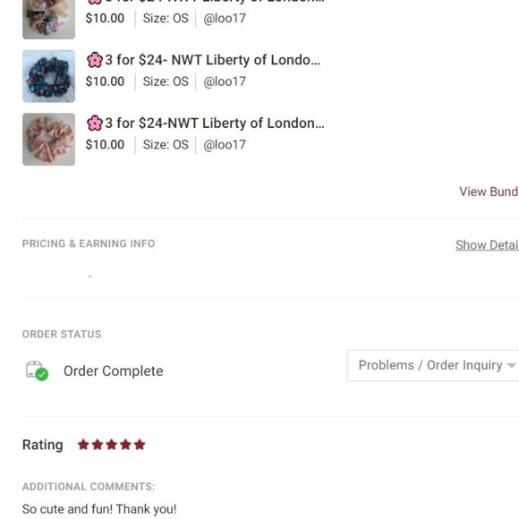 Liberty of London Art Fabric Scrunchie Ava Micro Floral Pink Tan - Picture 5 of 9